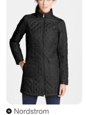 The North Face Black Quilted Mid-Length Puffer Coat